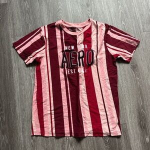 Aeropostale Red and Pink Short Sleeve Tee Size S